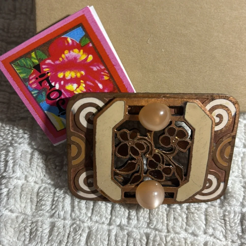 Joli whimsy, art, deco, jewelry brooch